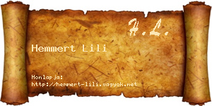 Hemmert Lili névjegykártya